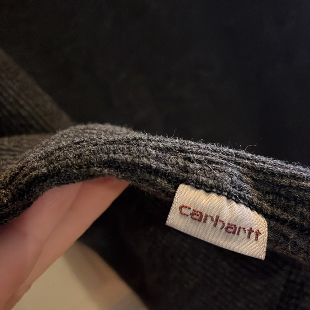Carhartt-XL(16-18)-charcoal gray-long sleeve, Henley, snap buttons, thermal top. - Picture 3 of 11